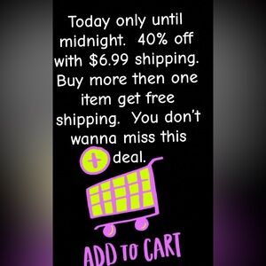 Today only, Save big.